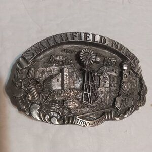 Dart Inc Smithfield Nebraska Centennial VTG Pewter Belt Buckle 1990
